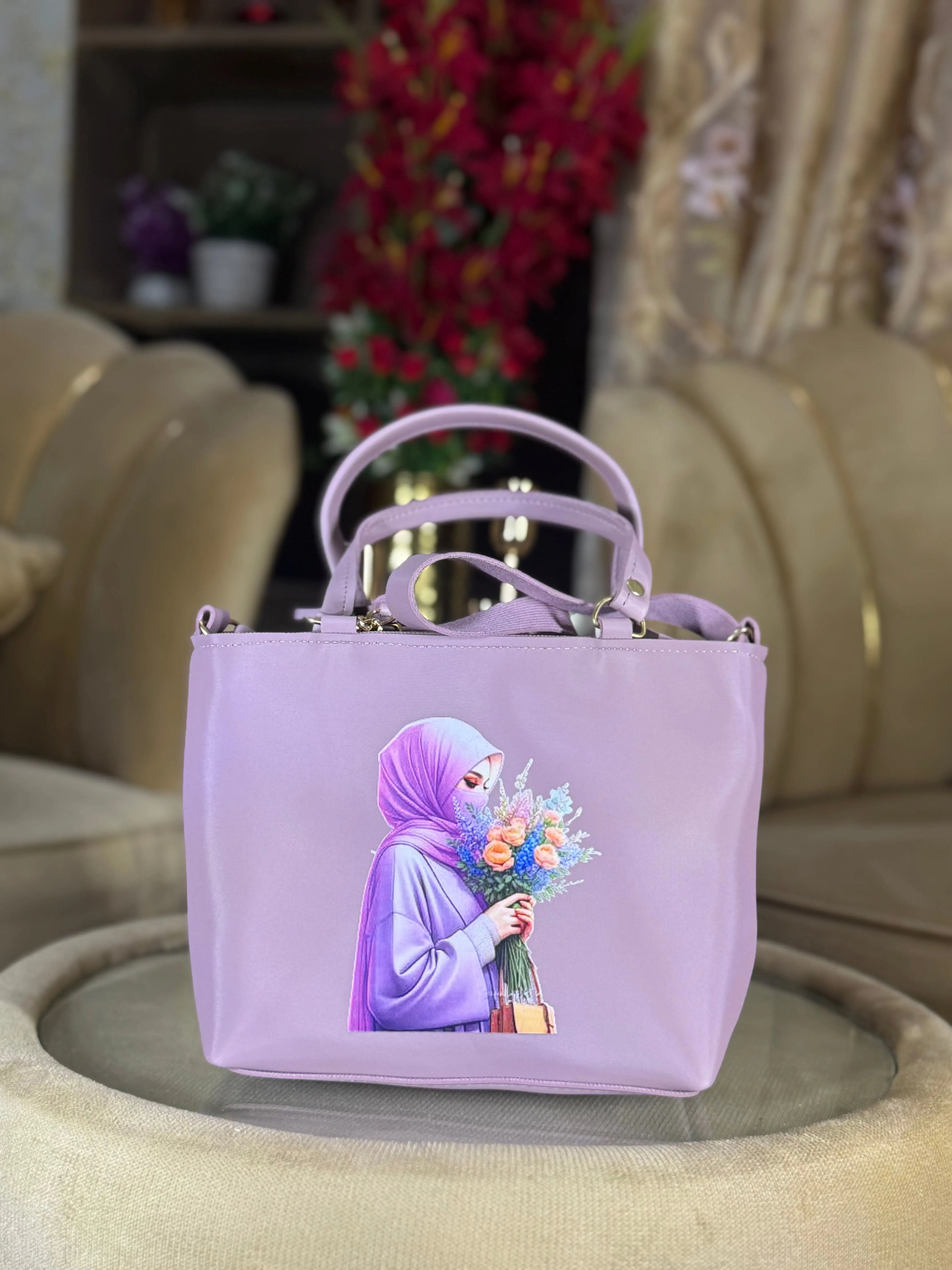 Hijab Girl Beige Canvas Bag H&B COLLECTION